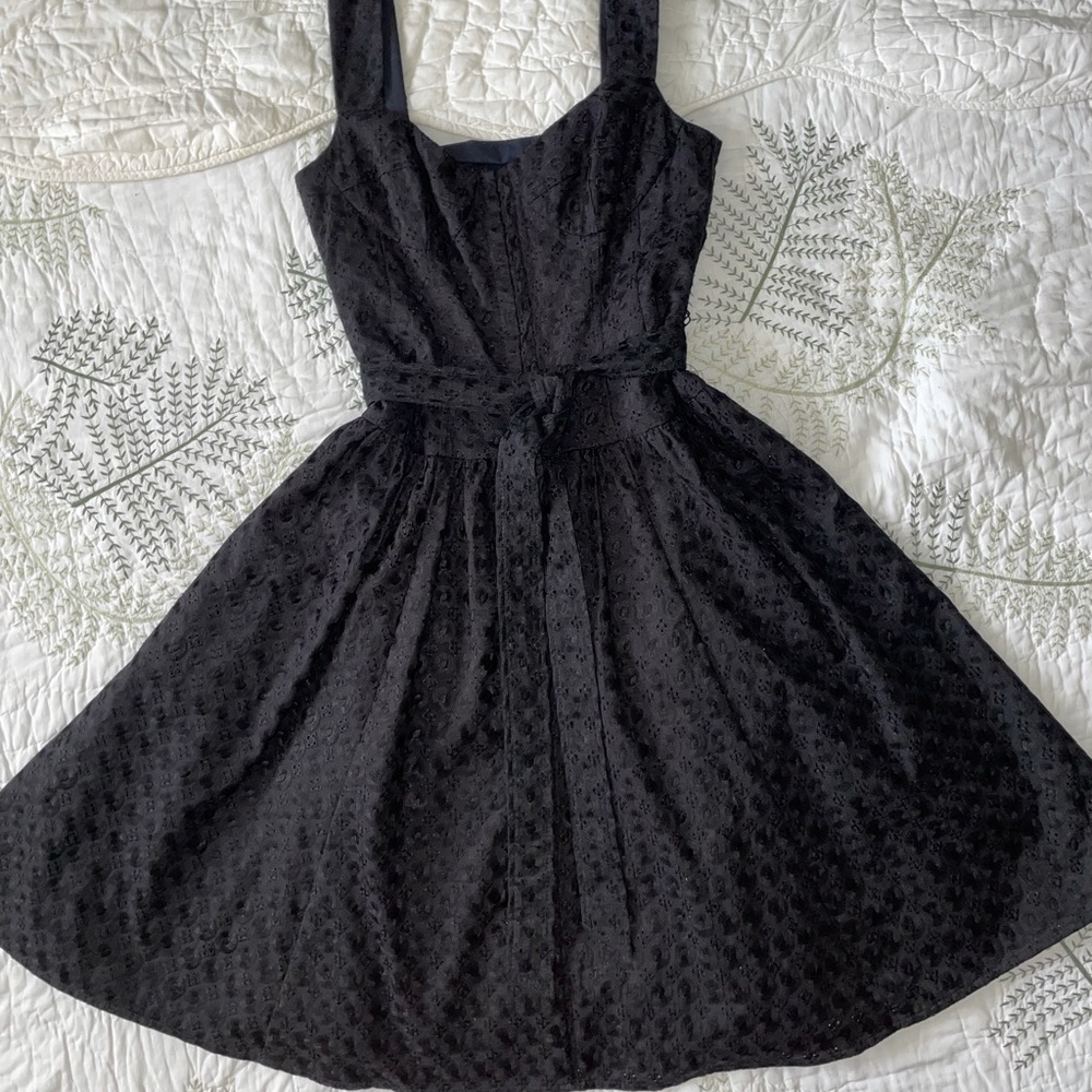 Anthropologie - Maeve eyelet Midi dress in black.
